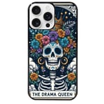 Coque noire pour Iphone 16 PRO tete de mort drama queen