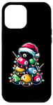 Coque pour iPhone 12 Pro Max Queue de billard en poils de boule de billard Chapeau de Noël