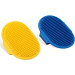 Ccykxa - Brosse de toilettage pour chien - Lot de 2 brosses de bain en caoutchouc de silicone - Avec sangle réglable - Brosse de douche pour animaux