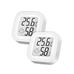 ARCELI Thermomètre Hygromètre Numérique Mini Thermometre interieur Hygromètre interieur Thermometre maison pour Maison Terrarium Chambre Bébé Couveuse Cave etc (2 Blancs)