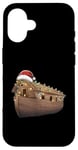 Coque pour iPhone 16 Chapeau de Noël Arche de Noé