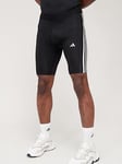 adidas Performance Techfit 3-stripes Training Short Leggings - Black, Black, Size S, Men