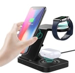 MoKo 3 in 1 Wireless Charger Stand compatible with iPhone & iWatch & AirPods,iPhone 12/12 Pro Max/11/11 Pro/Pro wireless charger,apple watch SE/6/5/4/3/2/1 wireless charging pad,Qi-Certified Phone