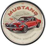 Nostalgic-Art Ford Mustang GT 1967 Red-Gift Idea for Car Accessories Fans, Large Kitchen Clock, Vintage Design for Decoration, Diameter 31 cm