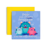 Huxters Father's Day Card for Daddy - Love Your Little Monster - 14.8cm (Son and Daughter Fathers Day)