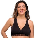 Brassière Cache-coeur de Grossesse et d'Allaitement Noir - XL