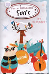 Our Sons 1st Birthday Card Son Large 8 Page Insert UK Wonderful Verses 9"x6"