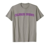 Colorado Springs CO Little London Outline Purple Grunge T-Shirt