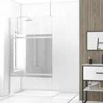 Paroi de Douche 120x200cm Miroir - Profilé + Barre Plafond Finition Chrome - freedom 2 mirror