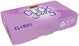 Bic Click 5 Soleil Refillable Women's Razor, 40% Recycled Plastic Handle with Rubber Grip, 10 x 3-Blade Refills, Lubricating Strip - Bundle of 1+10, Purple