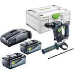 Bhc 18-Basic Marteau perforateur sans fil 18 v 1,8 j sds Plus Brushless + 2x batterie 8,0 Ah + chargeur rapide + Systainer - Festool