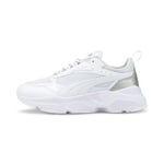 Puma Womens Cassia Distressed Trainers - White - Size UK 4