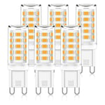 Lot de 6 LED G9 Ampoule 3.5W, G9 LED Maïs 3000K Blanc chaud Super Lumineux 400lm, 360 Angle Vis G9 Non Dimmable Pas de Scintillement