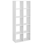 VASAGLE Bibliothèque, Étagère de Rangement 10 Compartiments, Meuble, Cube, pour Salon, Bureau, Chambre, Séparateur de Pièce, Style Scandinave, Blanc LBC168T14