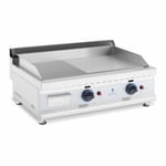 Plancha Royal catering modele double zonnes a gaz en inox - 74x40cm