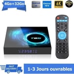 MEDIA STREAMER - BOX MULTIMEDIA Android tv box tv android 10 T95 Smart TV BOX Wifi BT 4G 32Go H616 6K Netflix Google Store Boîte