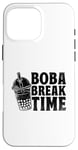 Coque pour iPhone 16 Pro Max Boba Break Time Thé au lait Bubble Tea Boba Pearl Lover