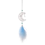 VNASKH Creux étoile Lune Plume capteur de rêves carillons éoliens Pendentif de Voiture enroulé à la Main Pendentif de Voiture Nouvel an décoration de la Maison