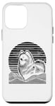 Coque pour iPhone 12 mini Retro Sunset Poméranians Poméraniens Pom Dog