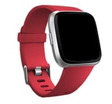 Bobo Compatible with Fitbit Versa Strap/Fitbit Versa 2 Strap, Soft Silicone Sport Replacement Straps for Fitbit Versa 2/Fitbit Versa/Versa Lite/Versa SE Small Large (Small, Red)