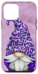 Coque pour iPhone 12 mini Cute Purple Awareness Gnome Shows Love And Heart Aesthetic