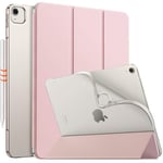 MoKo for iPad Air 13 inch Case M2 2024, iPad Air 13 Case with Soft Translucent Frosted TPU Back Cover, Slim Smart Folio Protective iPad Air 13" Case, iPad Air 13 inch Cover, Light Pink