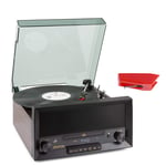 Fenton RP135W USB Retro 60s Record Player with Speakers, Bluetooth CD Player & Spare Ceramic Cartridge MP3, Wood