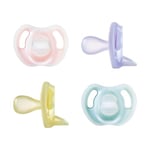 Tommee Tippee Ultra-light Soothers, 6-18 months, 4 pack of one piece silicone, BPA free soothers