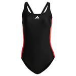 adidas Bos CB Maillot de Bain, Noir/Rouge, Taille 38 Femme