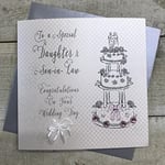 White Cotton Cards BD28 to A Special Daughter and Son-in-Law Congratulations on Your Wedding Day