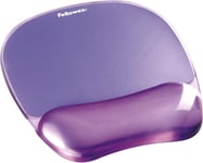 Fellowes Crystals Gel Mouse Mat with Wrist Support, Purple, 9"*7.5"