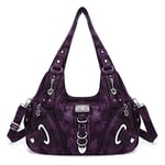 Angelkiss Hobo Sac à main et sac à main pour femme Grand sac à bandoulière pour usage quotidien, Violet g.