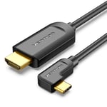 VENTION USB C to HDMI Cable 1.5m 90 Degree (4K@60Hz, 2K@120Hz, 1080P@144Hz) Type C to HDMI Cable, Compatible with iPhone15 Pro/Max, iPad Pro, MacBook, Galaxy S23/S22, Surface Book and More