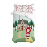 Duvet cover set HappyFriday Mr Fox Red riding hood  Multicolour Single 2 Piec