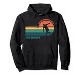 Never Underestimate The Old Guy Funny Disc Golf Frisbee Pullover Hoodie