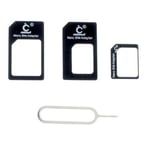 4 i 1 Nano SIM to Micro SIM / Standard SIM Card Adapter