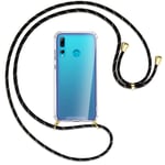 Collier pour Huawei P Smart Plus 2019 noir+or (O) Etui Coque avec cordon