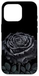 Coque pour iPhone 16 Pro Rose noire gothique pour fille - Pour la Saint-Valentin, Halloween