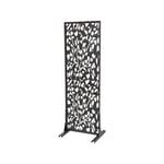 Clôture décorative en métal Flower - HABITAT ET JARDIN - 50 x 150 cm - Anthracite - Gris - Acier galvanisé