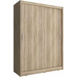 Bim Furniture - Armoire de rangement wiki 150 cm Portes Coulissantes Chêne Sonoma