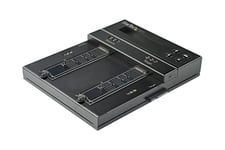 StarTech.com Fristående M.2 SATA och M.2 NVMe duplicerings- och raderingsenhet - HDD/SSD klonings-/rensningsenhet för M.2 PCIe AHCI/NVMe, M.2 SATA, 2,5/3,5" SATA-enheter - Extern raderare/duplikator, TAA - halvledar-/hårddisksduplikator/-raderare - TAA-ko