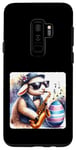 Coque pour Galaxy S9+ Agneau dans des lunettes de soleil jouant du saxophone dans un club de jazz Pâques