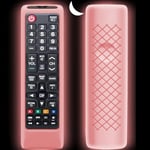 Remote Cover Case for Samsung TV Remote, Cover for Samsung Remote Control for Smart TV Universal Replacement Silicone Sleeve Skin with Lanyard Glow in The Dark-Pink