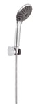 GROHE Vitalio Joy 110 – Hand Shower Wall Holder Set (1-Spray Hand Shower 11 cm with Water Saving Technology and Anti-Limescale System, Wall Shower Holder, Silver Shower Hose 1.75 m), Chrome, 27324000