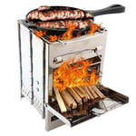 Argent Grille de barbecue pliante en acier inoxydable barbecue carré barbecue extérieur mini poêle à charbon de bois poêle à M72644