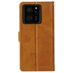 Case for Xiaomi 13T & 13T Pro, Card Holder, Video Stand, Vintage Series, Camel