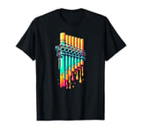 Dripping Paint Pan Flute Instrument Pan Flautist Flutist T-Shirt