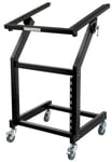 19" DJ PA Rack Sono Disco Stand Portable 12U+9U Ampli Mixer Equalizer Roulettes