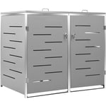 Abri pour deux poubelles,Cache-poubelle 138x77,5x115,5 cm Inox Vidaxl