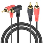 Câble RCA vers RCA 1m, 2RCA mâle vers 2RCA mâle Câble audio stéréo pour caisson de basse Pour audio, haut-parleurs, home cinéma, son surround HDTV, TV, studio, barre de son